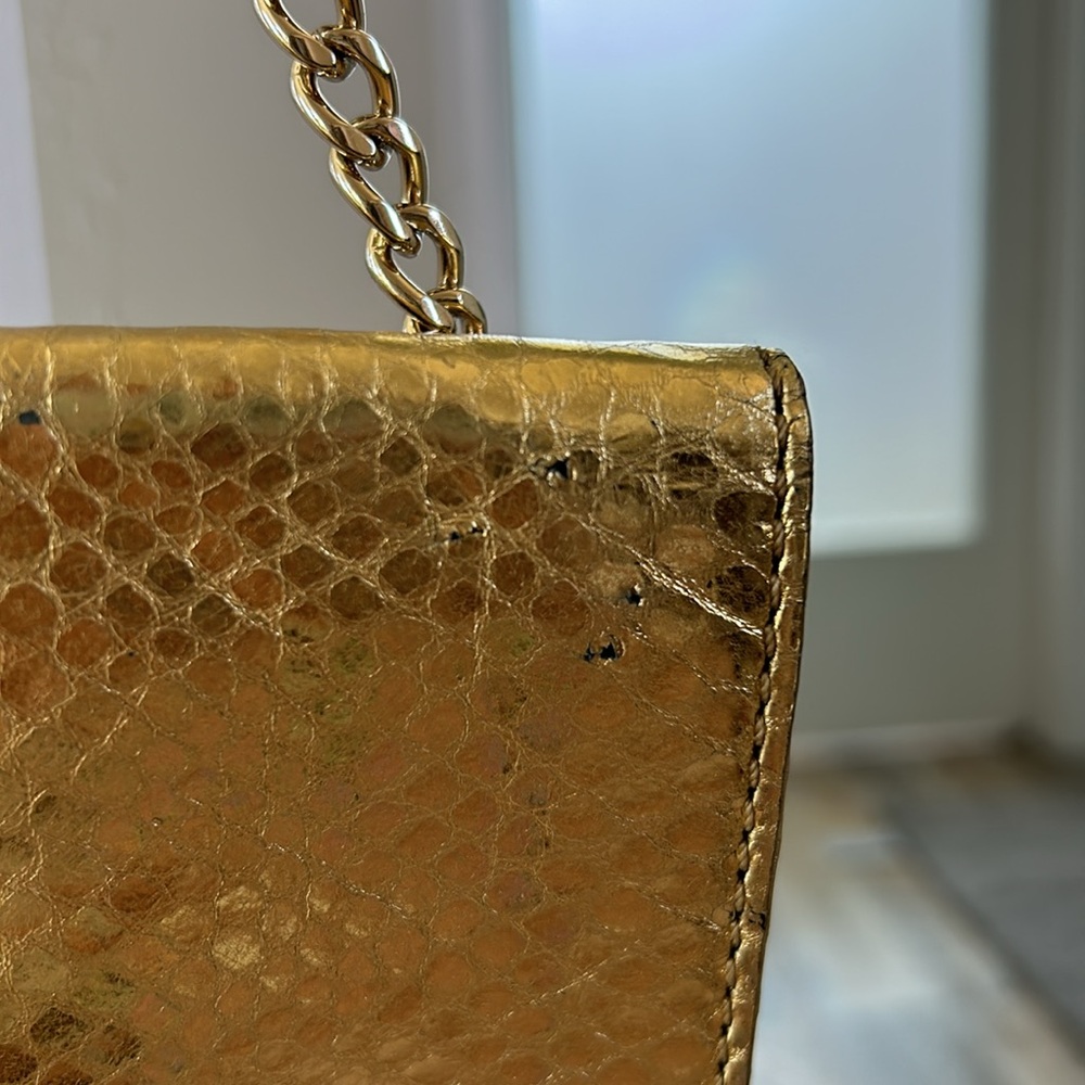 Michael Kors Sloan Python Convertible Clutch In G… - image 6